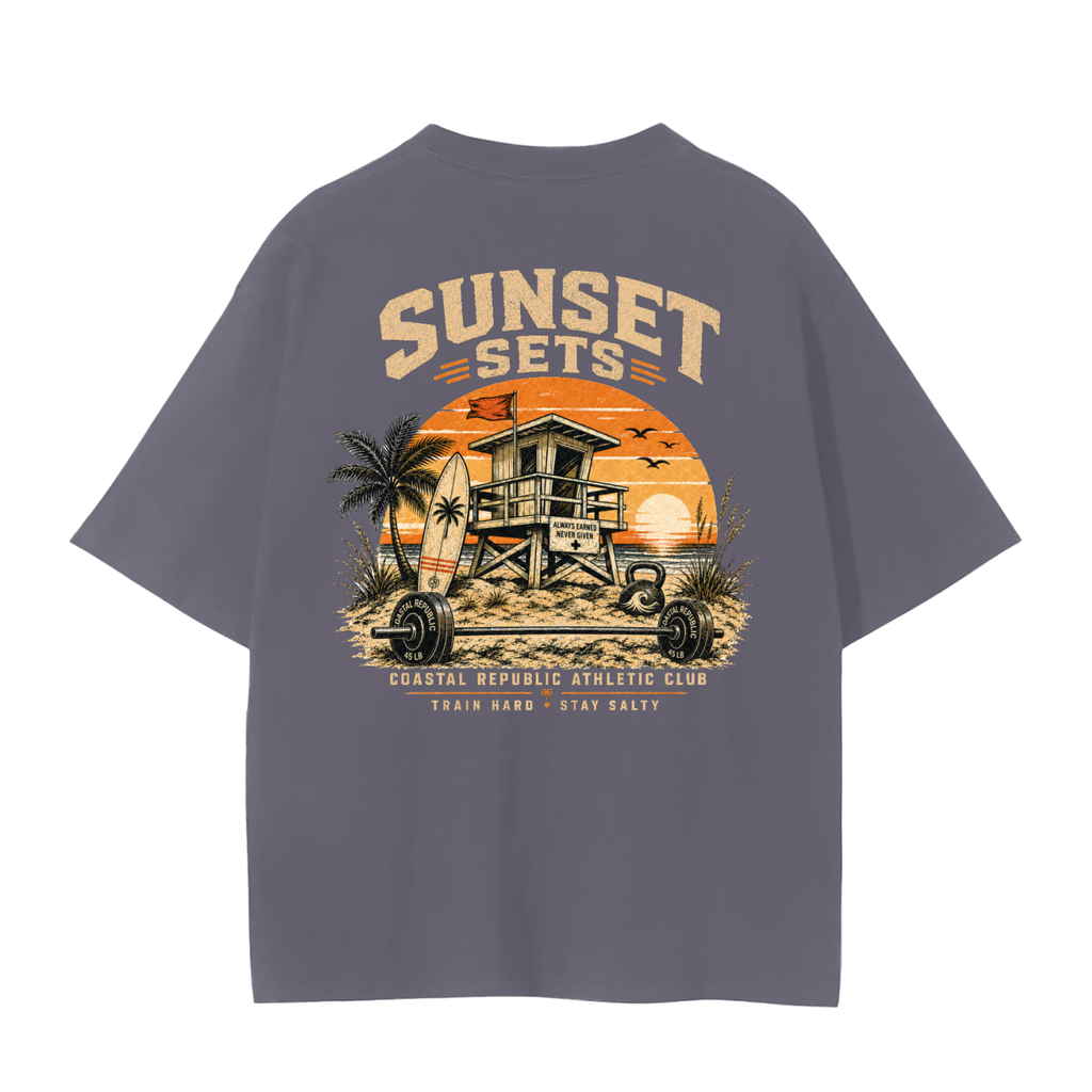 Sunset Sets Tee - Sand Edition