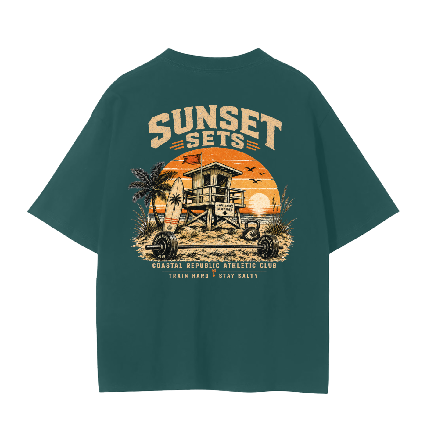 Sunset Sets Tee - Sand Edition