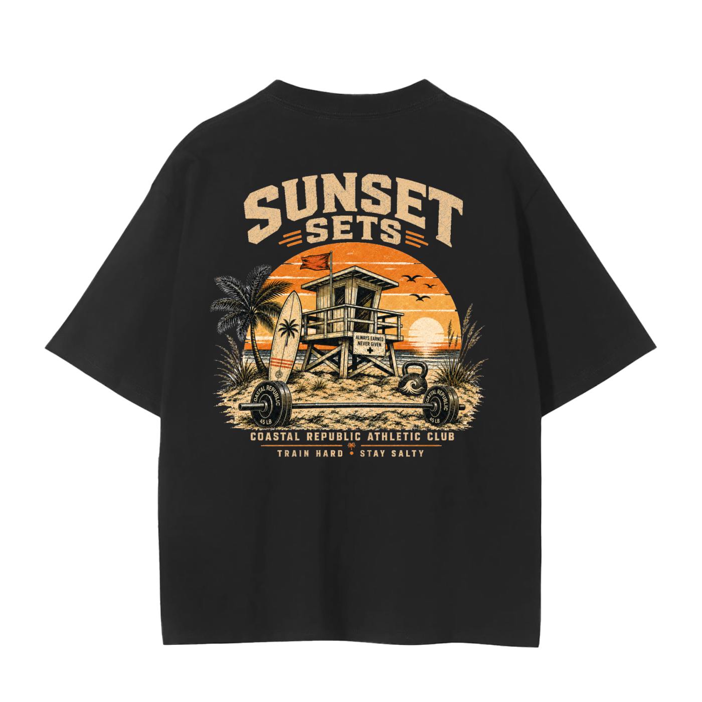 Sunset Sets Tee - Sand Edition