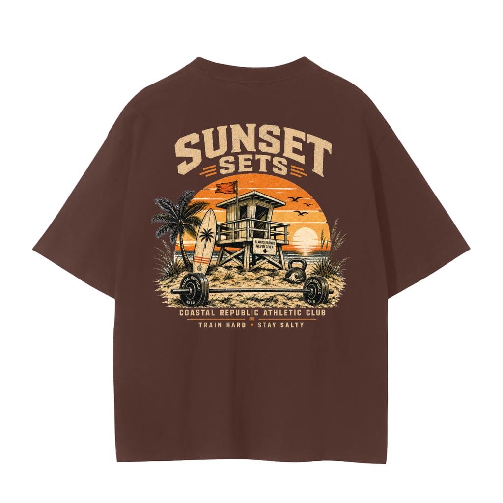 Sunset Sets Tee - Sand Edition